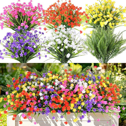 Artificial Flowers for Outdoors, Fake Lavender Plant, Purple