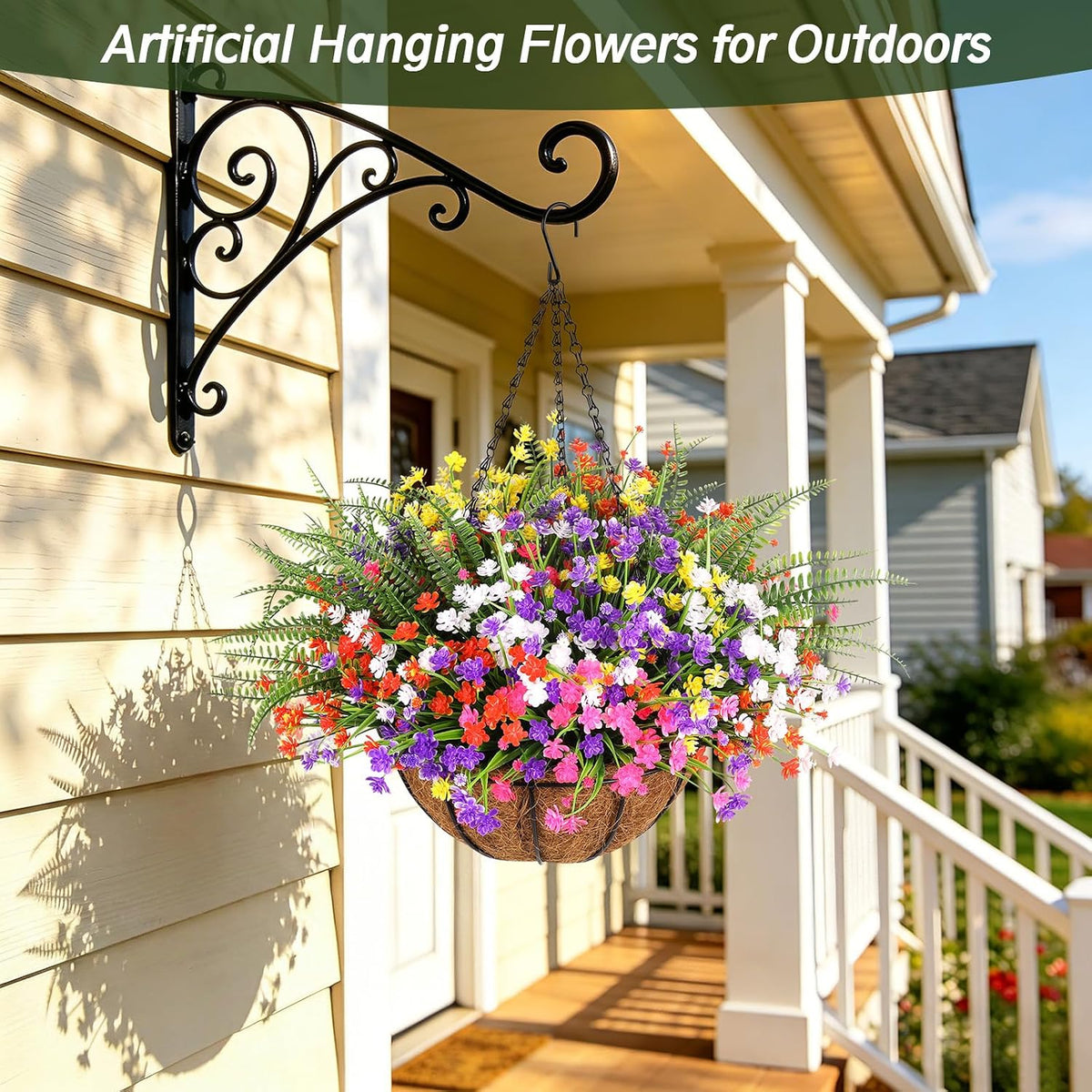 Artificial Flowers for Outdoors, Fake Lavender Plant, Purple