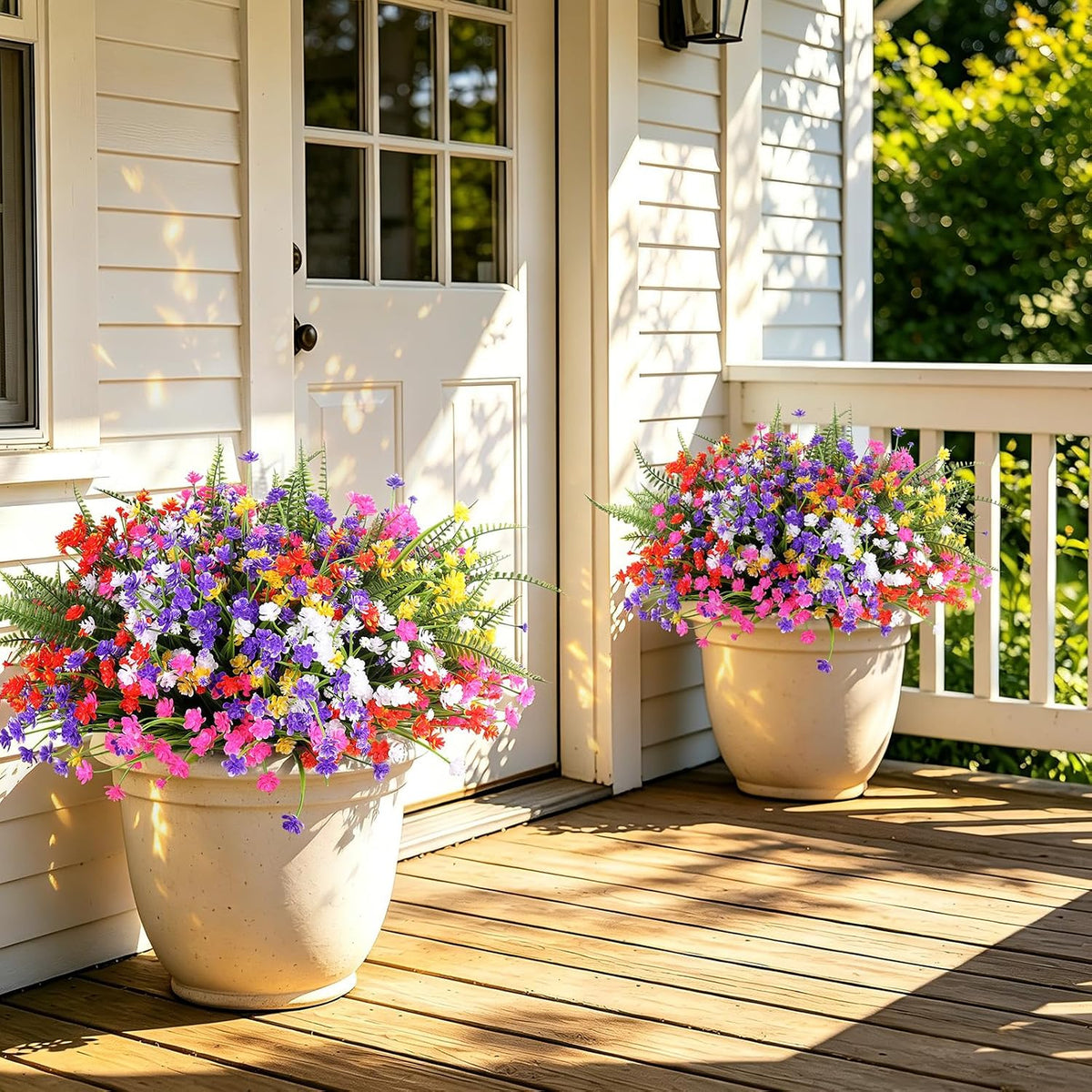 Artificial Flowers for Outdoors, Fake Lavender Plant, Purple