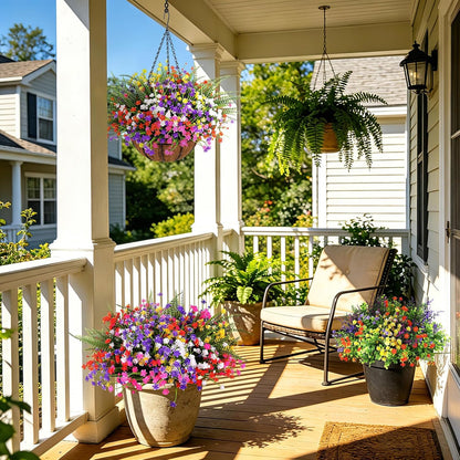 Artificial Flowers for Outdoors, Fake Lavender Plant, Purple