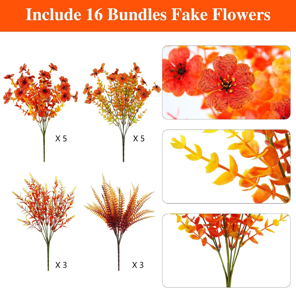 Artificial Flowers for Outdoors, Fake Lavender Plant, Purple
