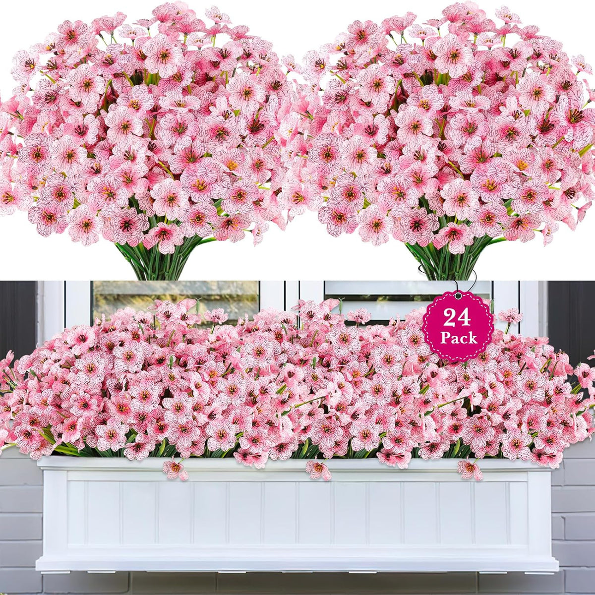 Artificial Flowers for Outdoors, Fake Lavender Plant, Purple