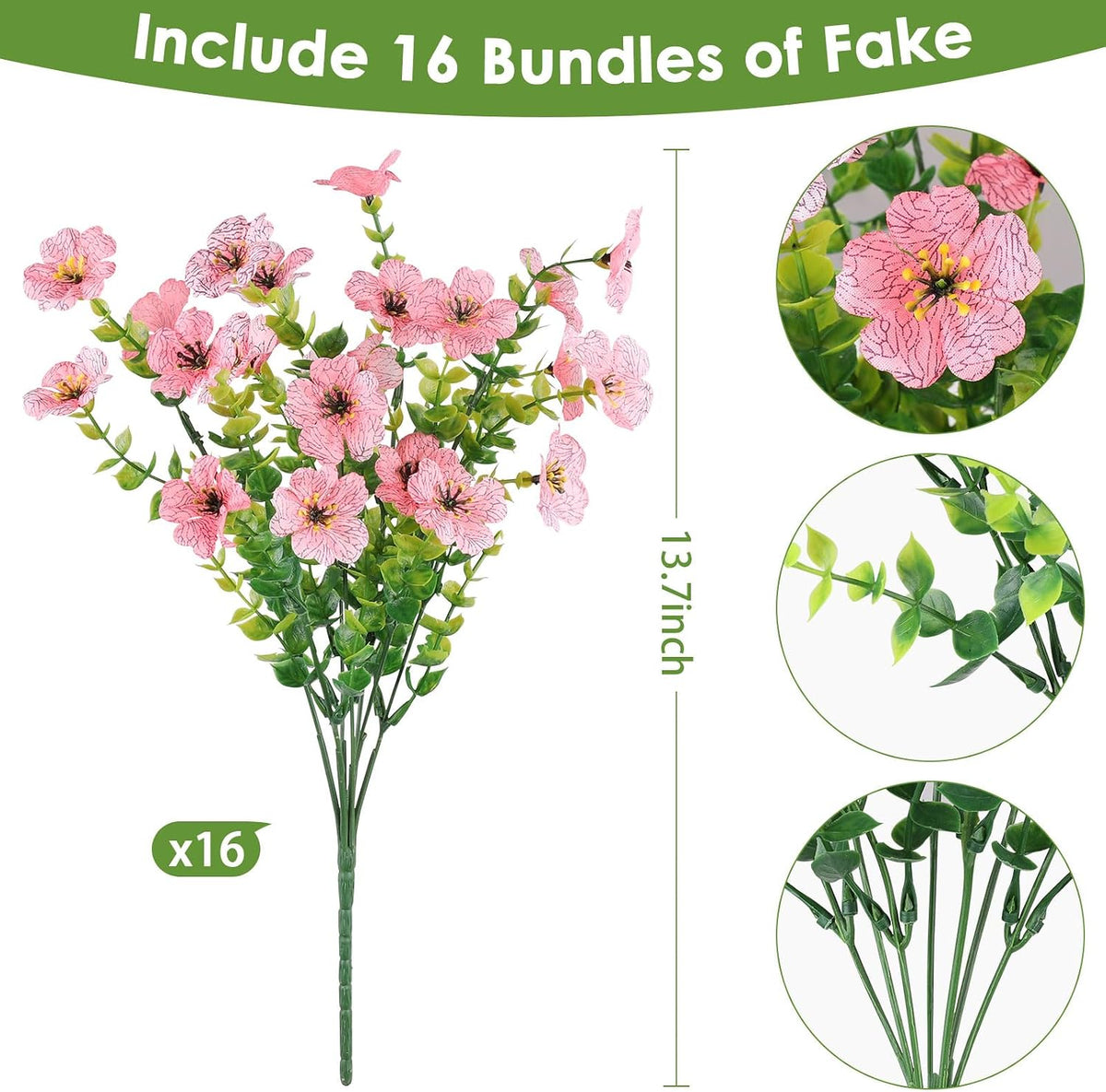 Artificial Flowers for Outdoors, Fake Lavender Plant, Purple