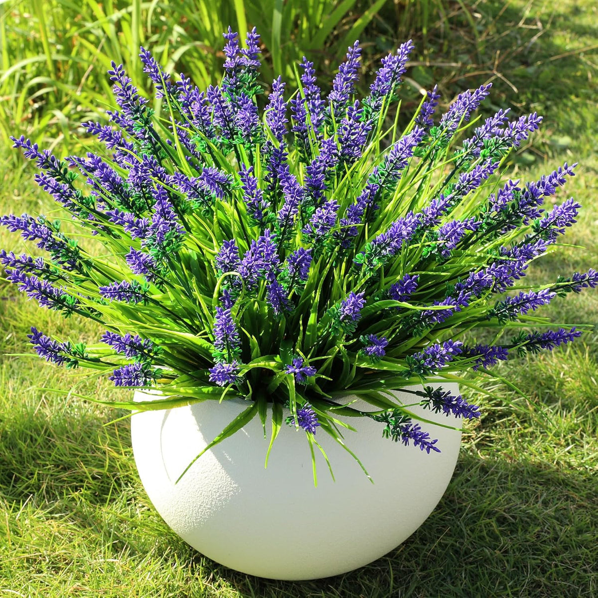 Artificial Flowers for Outdoors, Fake Lavender Plant, Purple