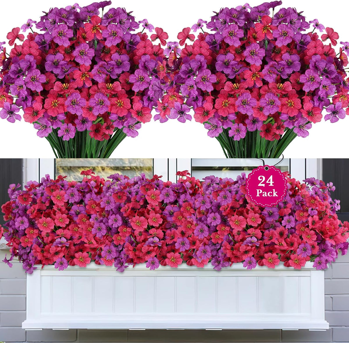 Artificial Flowers for Outdoors, Fake Lavender Plant, Purple