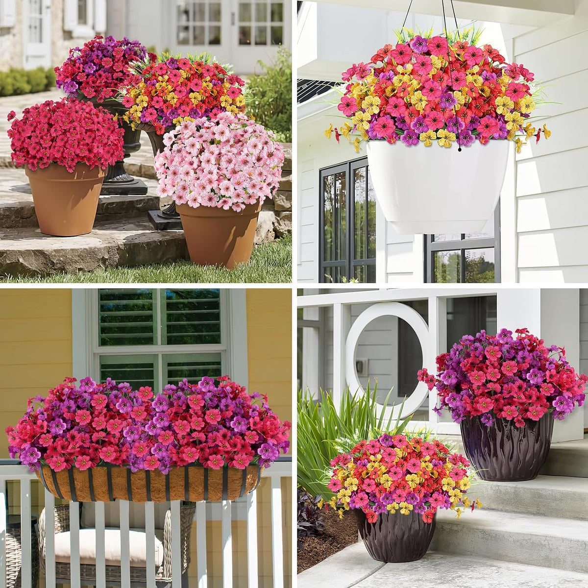 Artificial Flowers for Outdoors, Fake Lavender Plant, Purple