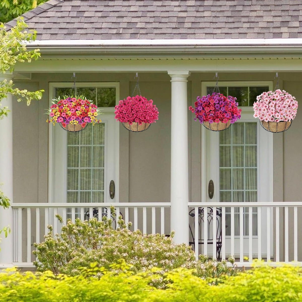 Artificial Flowers for Outdoors, Fake Lavender Plant, Purple
