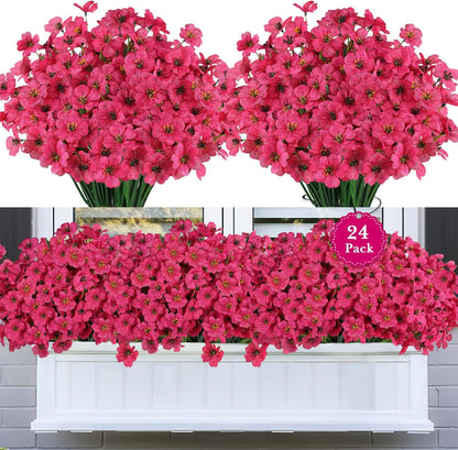 Artificial Flowers for Outdoors, Fake Lavender Plant, Purple