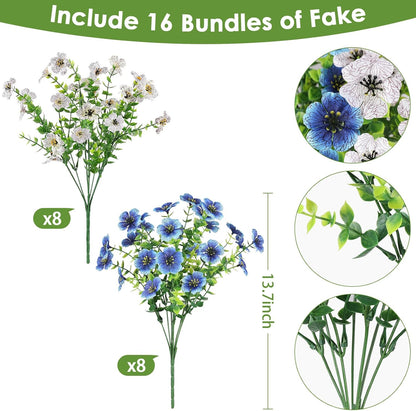 Artificial Flowers for Outdoors, Fake Lavender Plant, Purple