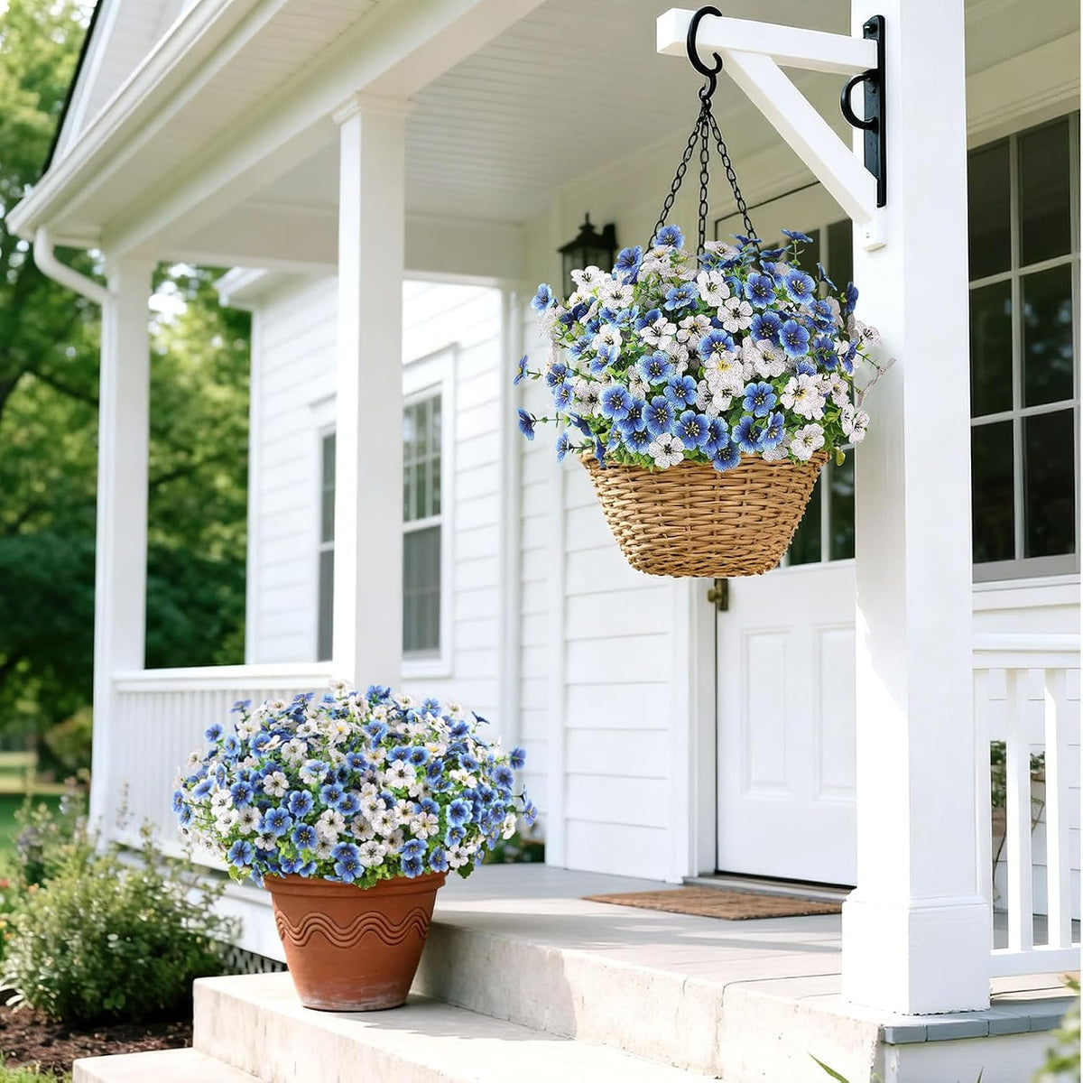 Artificial Flowers for Outdoors, Fake Lavender Plant, Purple