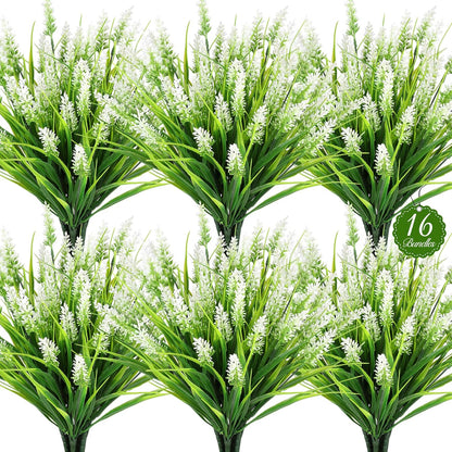 Artificial Flowers for Outdoors, Fake Lavender Plant, Purple