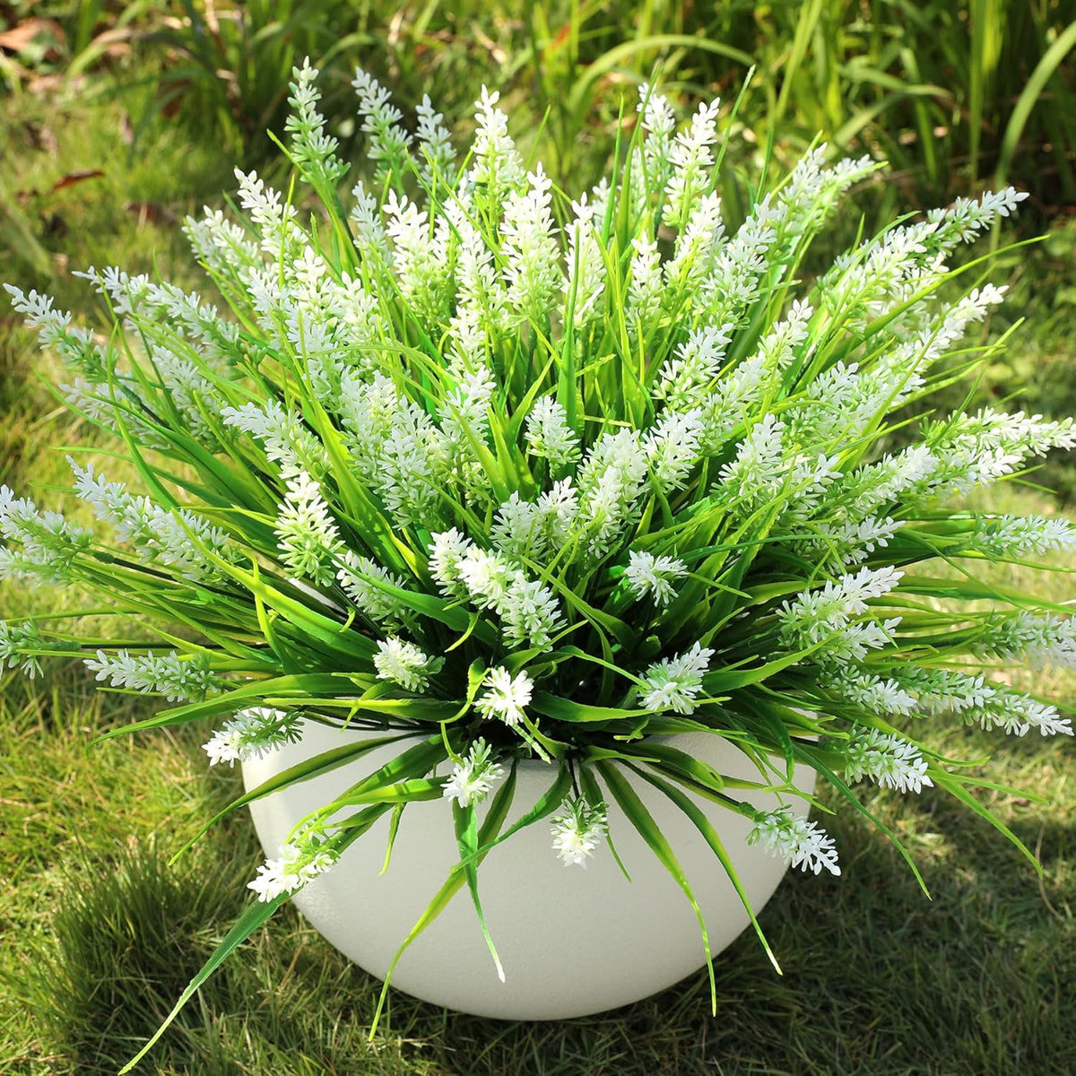 Artificial Flowers for Outdoors, Fake Lavender Plant, Purple