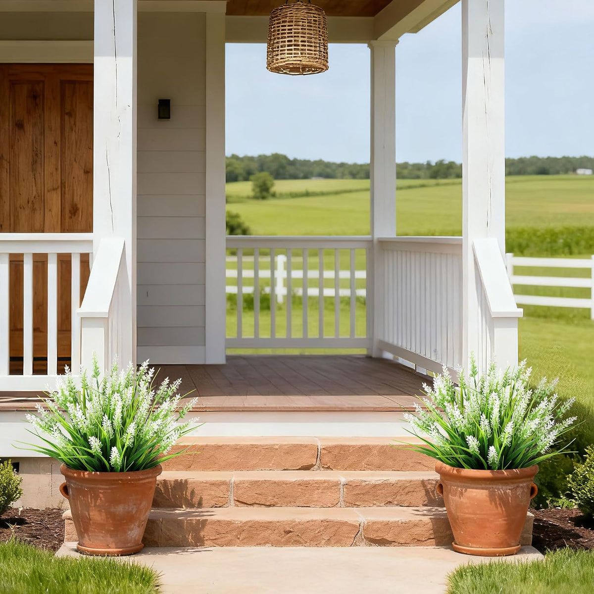 Artificial Flowers for Outdoors, Fake Lavender Plant, Purple