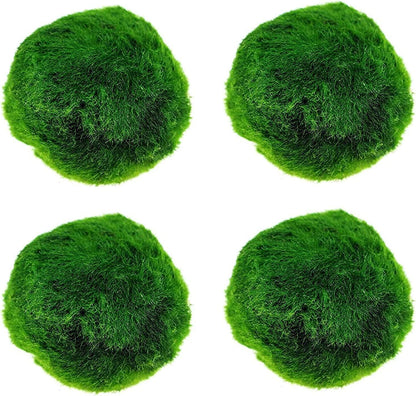 3Pcs Moss Balls for Fish Tank Aquarium Plants Freshwater Moss Ball Decorative, Grrren, 1.2-1.5" (3)