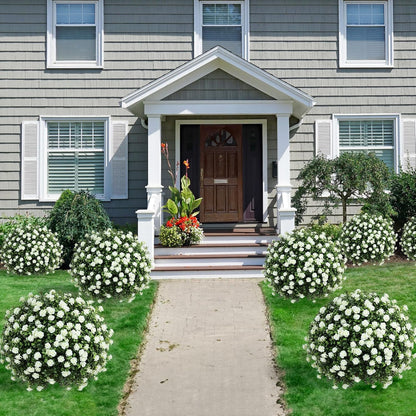 2 Pack Artificial Topiary Ball Trees, Fake Plants for Outdoor Indoor Artificial Shrubs with Ground Spike, UV Resistant Fake Bushes for Front Porch, Patio (Artificial Purple Lavender Flowers Tree)