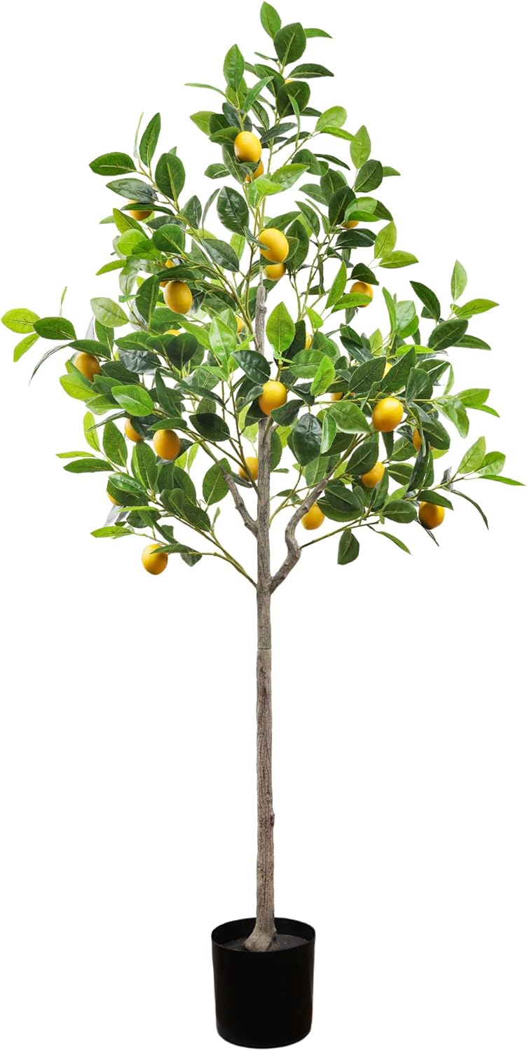 4.59 Feet Fake Orange Tree Artificial Green Plant Decoration | Realistic Fruit, with Plastic Pot, Lifelike Leaves, Home House, Table Office, Garden Indoor Outdoor