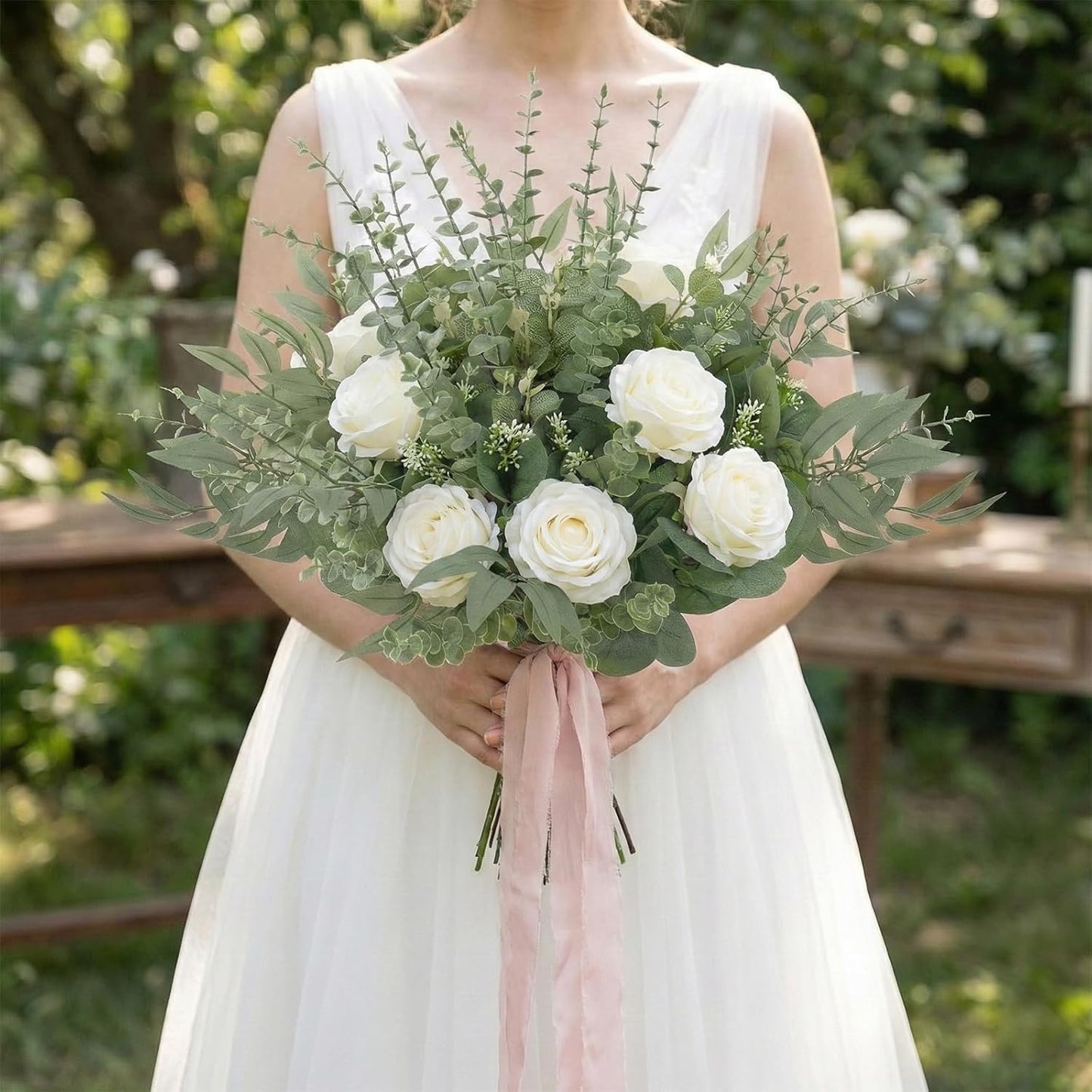 100 Pcs Mixed Greenery Artificial Eucalyptus Stems, Baby Breath Artificial Flowers Bulk and Eucalyptus Leaves for Wedding Bouquets Home Office Floral Decor (100, Green and White)