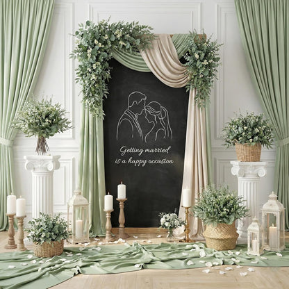 100 Pcs Mixed Greenery Artificial Eucalyptus Stems, Baby Breath Artificial Flowers Bulk and Eucalyptus Leaves for Wedding Bouquets Home Office Floral Decor (100, Green and White)