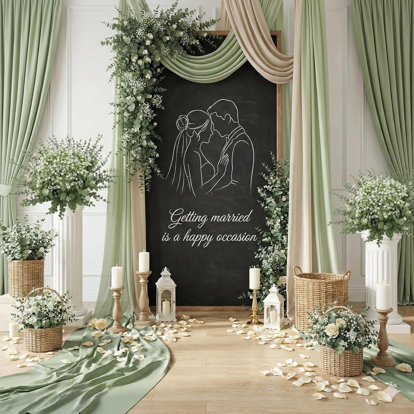 100 Pcs Mixed Greenery Artificial Eucalyptus Stems, Baby Breath Artificial Flowers Bulk and Eucalyptus Leaves for Wedding Bouquets Home Office Floral Decor (100, Green and White)