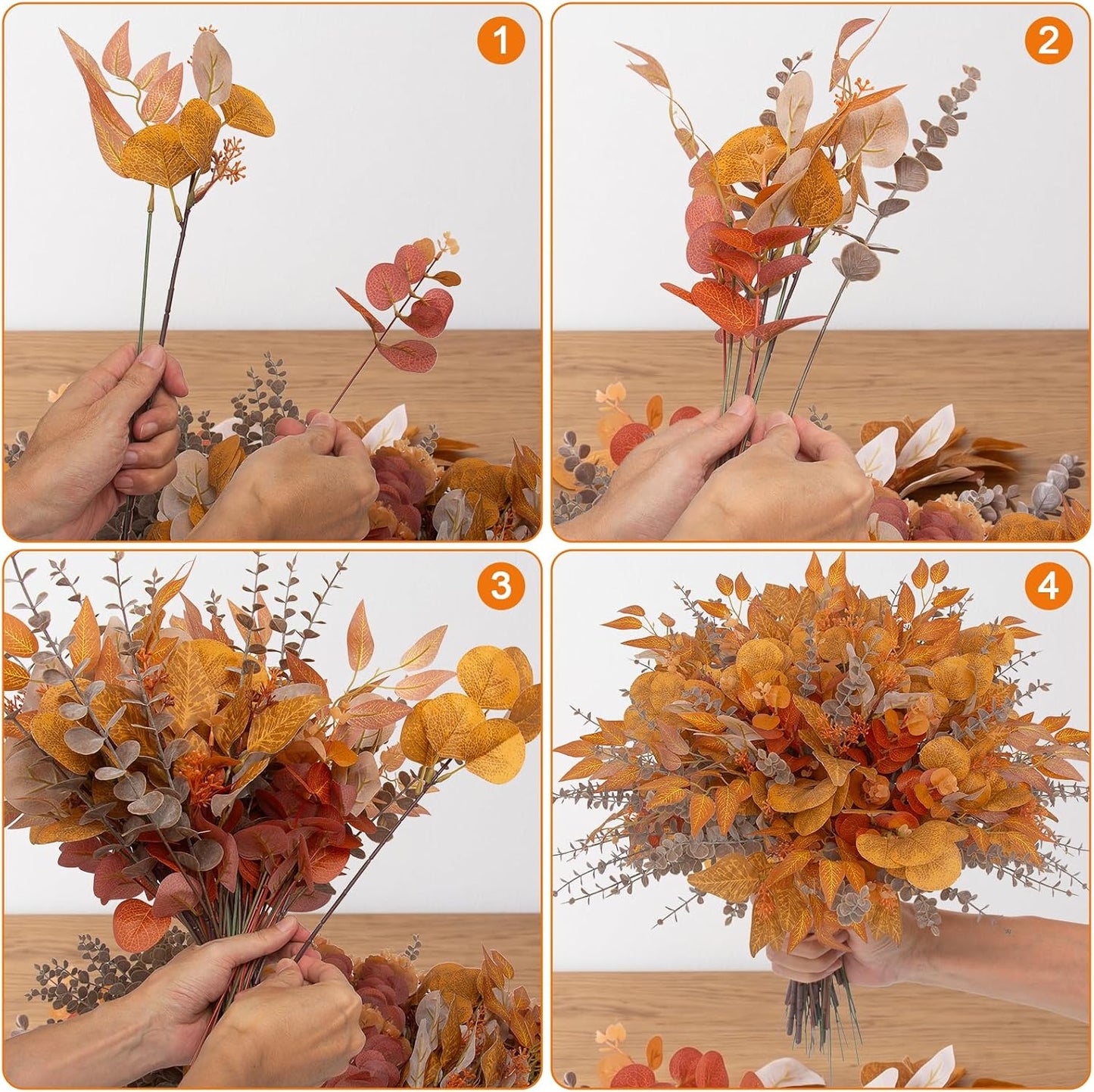 100 Pcs Mixed Greenery Artificial Eucalyptus Stems, Baby Breath Artificial Flowers Bulk and Eucalyptus Leaves for Wedding Bouquets Home Office Floral Decor (100, Green and White)