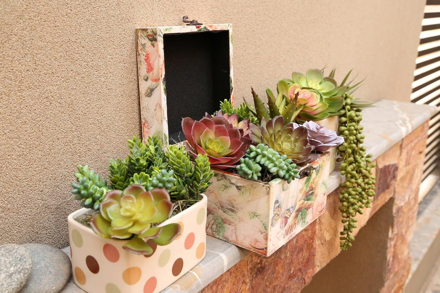 Artificial Succulents Plants Unpotted -14 Pack– Large Fake Succulent Plant Indoor Outdoors – Realistic Faux Cactus Suculentas Bulk for Home DIY Décor – Small Desert Plastic Cacti Succulants