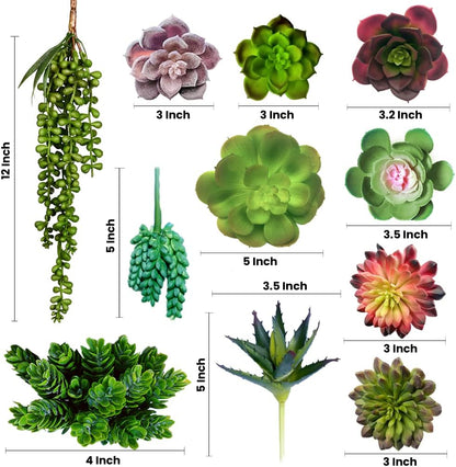 Artificial Succulents Plants Unpotted -14 Pack– Large Fake Succulent Plant Indoor Outdoors – Realistic Faux Cactus Suculentas Bulk for Home DIY Décor – Small Desert Plastic Cacti Succulants