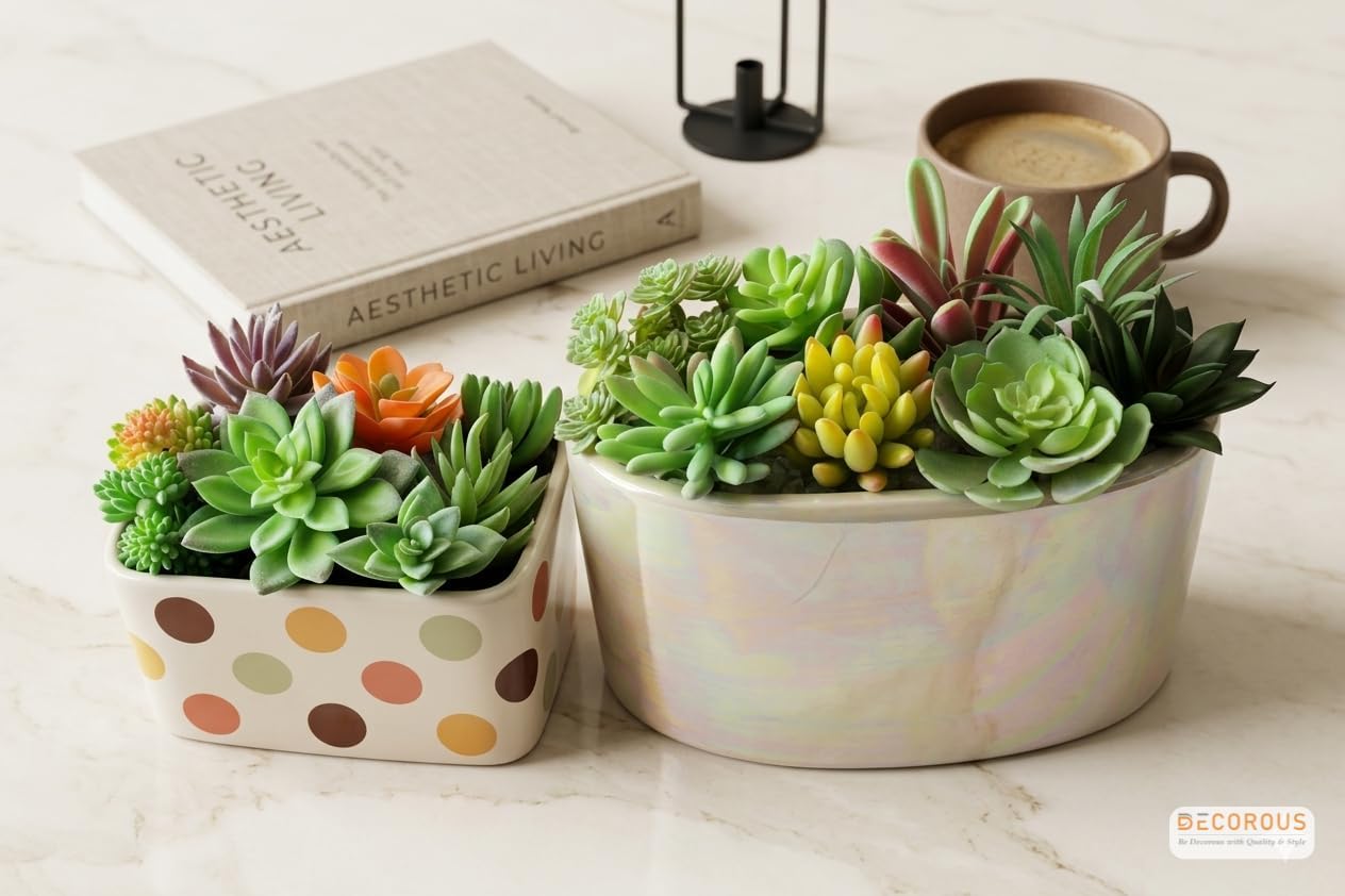 Artificial Succulents Plants Unpotted -14 Pack– Large Fake Succulent Plant Indoor Outdoors – Realistic Faux Cactus Suculentas Bulk for Home DIY Décor – Small Desert Plastic Cacti Succulants