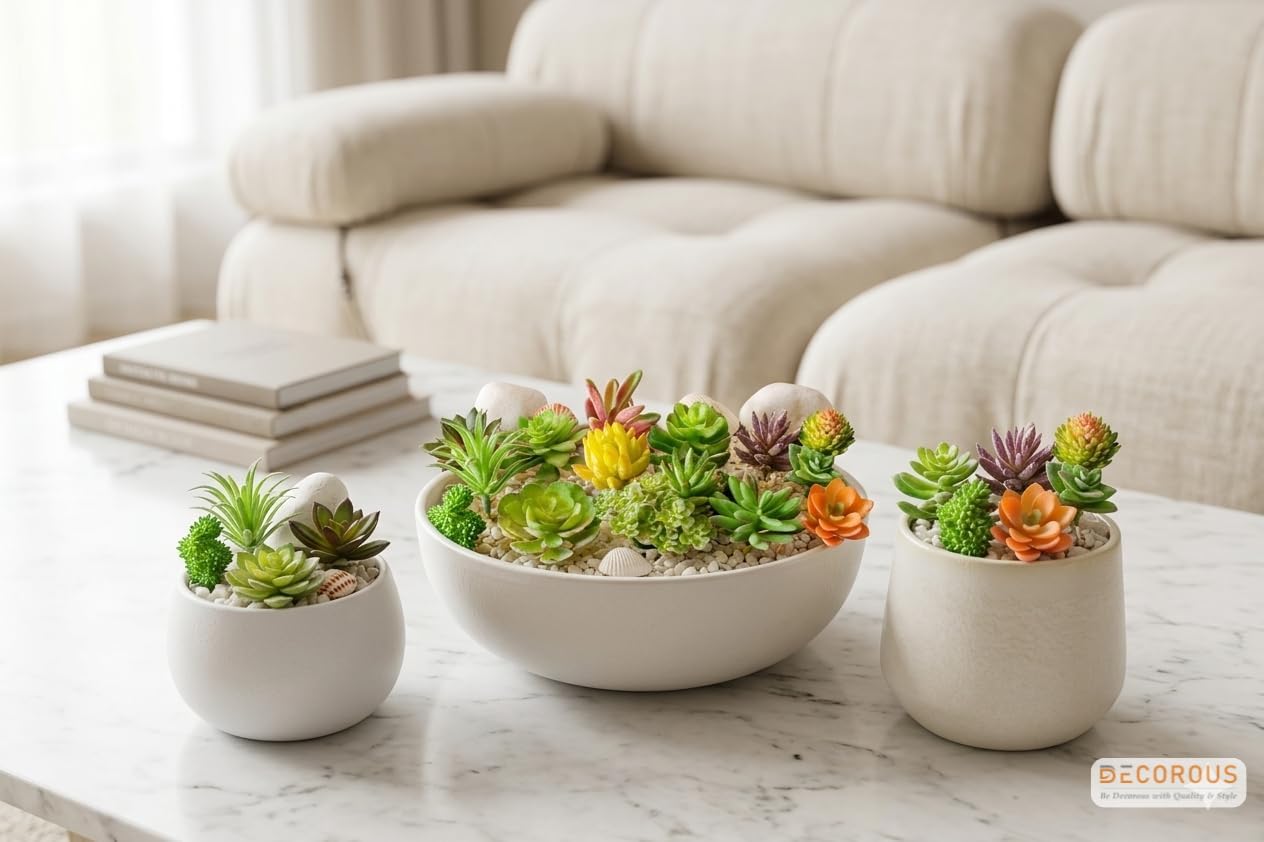 Artificial Succulents Plants Unpotted -14 Pack– Large Fake Succulent Plant Indoor Outdoors – Realistic Faux Cactus Suculentas Bulk for Home DIY Décor – Small Desert Plastic Cacti Succulants