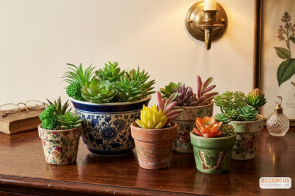Artificial Succulents Plants Unpotted -14 Pack– Large Fake Succulent Plant Indoor Outdoors – Realistic Faux Cactus Suculentas Bulk for Home DIY Décor – Small Desert Plastic Cacti Succulants