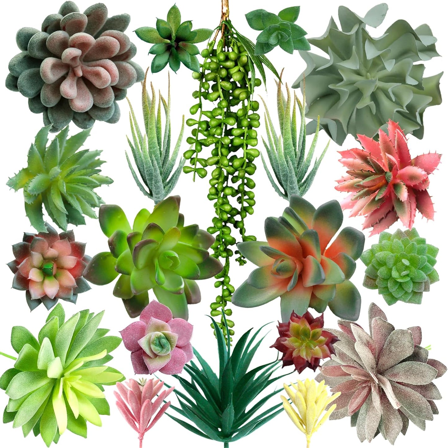 Artificial Succulents Plants Unpotted -14 Pack– Large Fake Succulent Plant Indoor Outdoors – Realistic Faux Cactus Suculentas Bulk for Home DIY Décor – Small Desert Plastic Cacti Succulants
