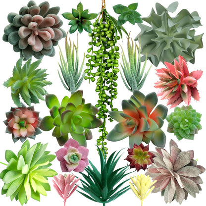 Artificial Succulents Plants Unpotted -14 Pack– Large Fake Succulent Plant Indoor Outdoors – Realistic Faux Cactus Suculentas Bulk for Home DIY Décor – Small Desert Plastic Cacti Succulants