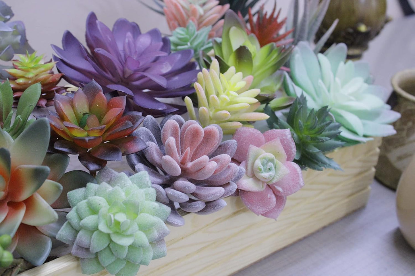 Artificial Succulents Plants Unpotted -14 Pack– Large Fake Succulent Plant Indoor Outdoors – Realistic Faux Cactus Suculentas Bulk for Home DIY Décor – Small Desert Plastic Cacti Succulants