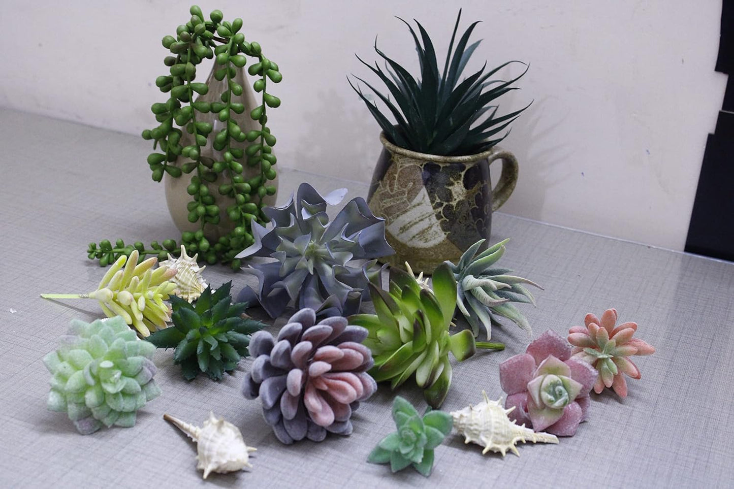 Artificial Succulents Plants Unpotted -14 Pack– Large Fake Succulent Plant Indoor Outdoors – Realistic Faux Cactus Suculentas Bulk for Home DIY Décor – Small Desert Plastic Cacti Succulants