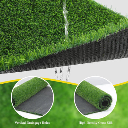 Artificial Grass Rug Indoor Outdoor Rug, 3x5Ft Dog Grass Mat with Drainage Holes, Synthetic Artificial Grass Turf Fake Grass Rug for Balcony Garden Lawn Landscape, 3x5Ft