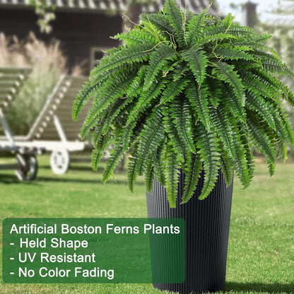49" Artificial Boston Fern, Outdoor Faux Plant