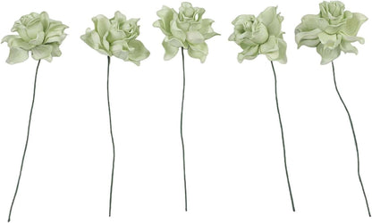 5pcs Artificial Gardenia Flowers, Vibrant EVA Simulated Bouquet for Home Decor, Living Room, Bedroom Centerpiece, Wedding Party Decoration, Low Maintenance Fake Plants(Gray)