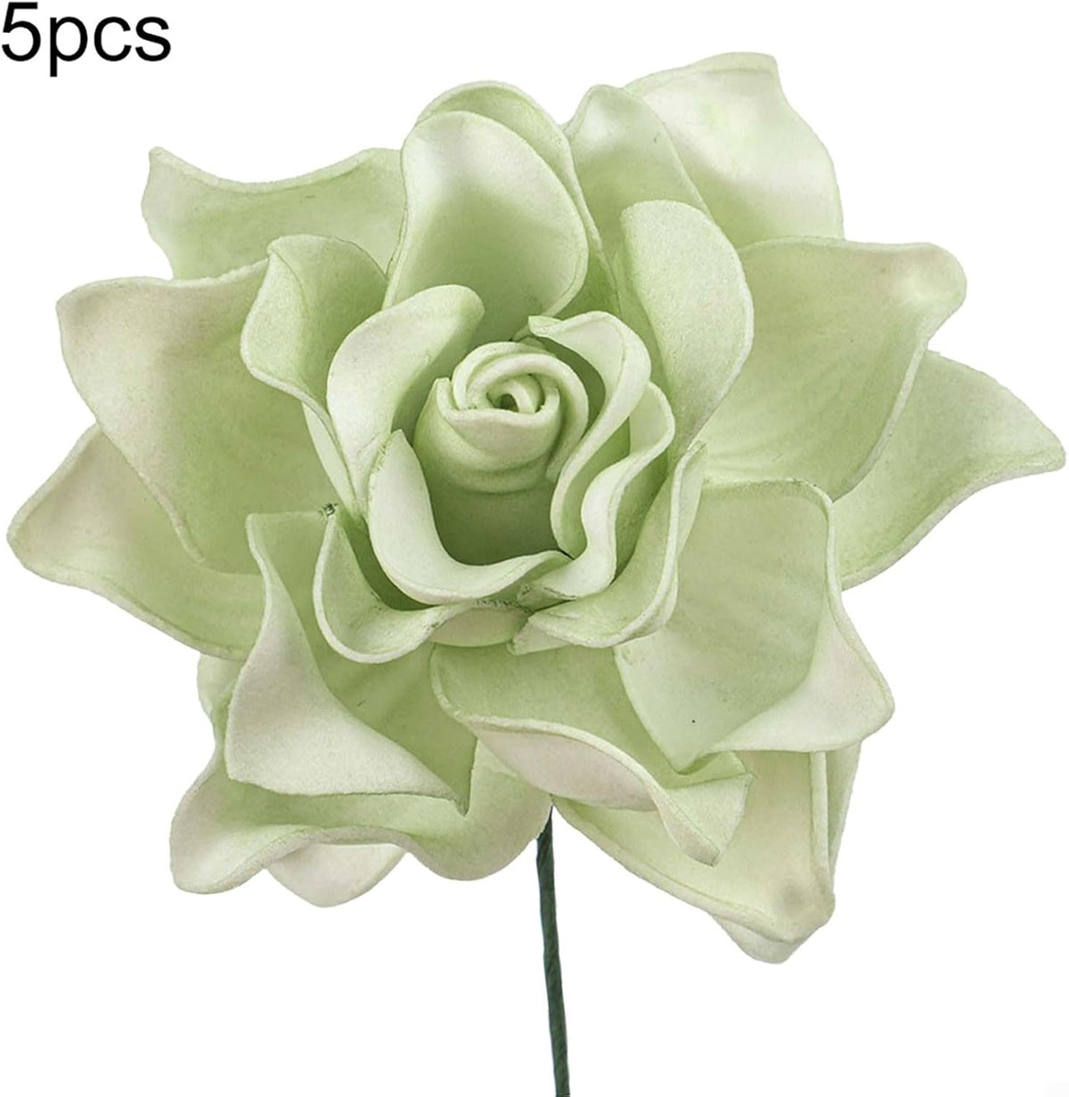 5pcs Artificial Gardenia Flowers, Vibrant EVA Simulated Bouquet for Home Decor, Living Room, Bedroom Centerpiece, Wedding Party Decoration, Low Maintenance Fake Plants(Gray)