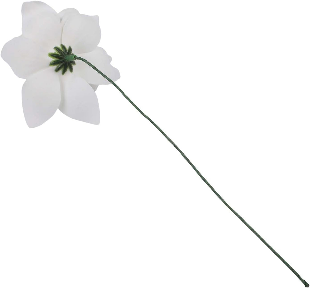 5pcs Artificial Gardenia Flowers, Vibrant EVA Simulated Bouquet for Home Decor, Living Room, Bedroom Centerpiece, Wedding Party Decoration, Low Maintenance Fake Plants(Gray)