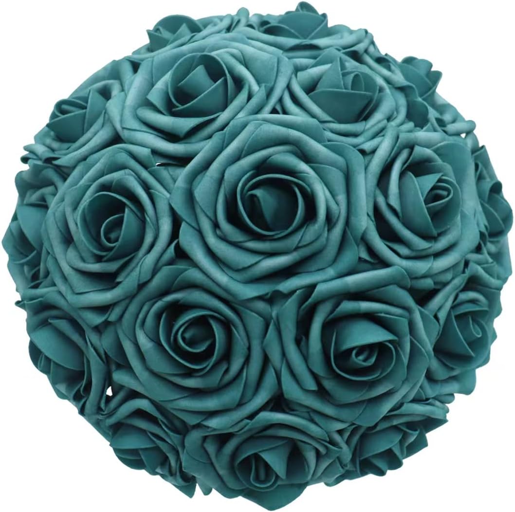 Artificial Flowers 25PCS Real Looking Mixed Living Coral Fake Roses with Stem for DIY Wedding Bouquets Centerpieces Baby Shower Party Home Decorations