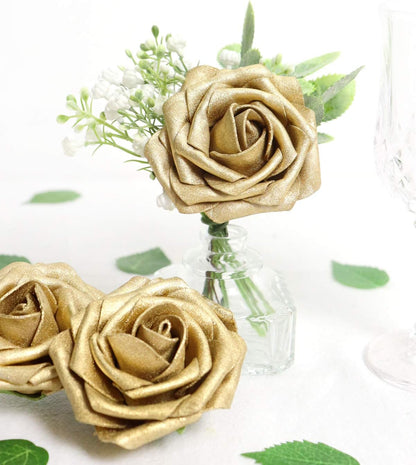 Artificial Flowers 25PCS Real Looking Mixed Living Coral Fake Roses with Stem for DIY Wedding Bouquets Centerpieces Baby Shower Party Home Decorations