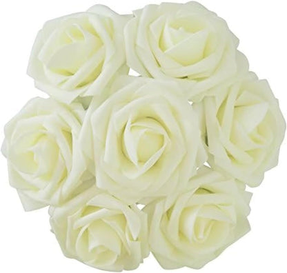 Artificial Flowers 25PCS Real Looking Mixed Living Coral Fake Roses with Stem for DIY Wedding Bouquets Centerpieces Baby Shower Party Home Decorations