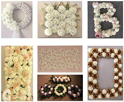 Artificial Flowers 25PCS Real Looking Mixed Living Coral Fake Roses with Stem for DIY Wedding Bouquets Centerpieces Baby Shower Party Home Decorations