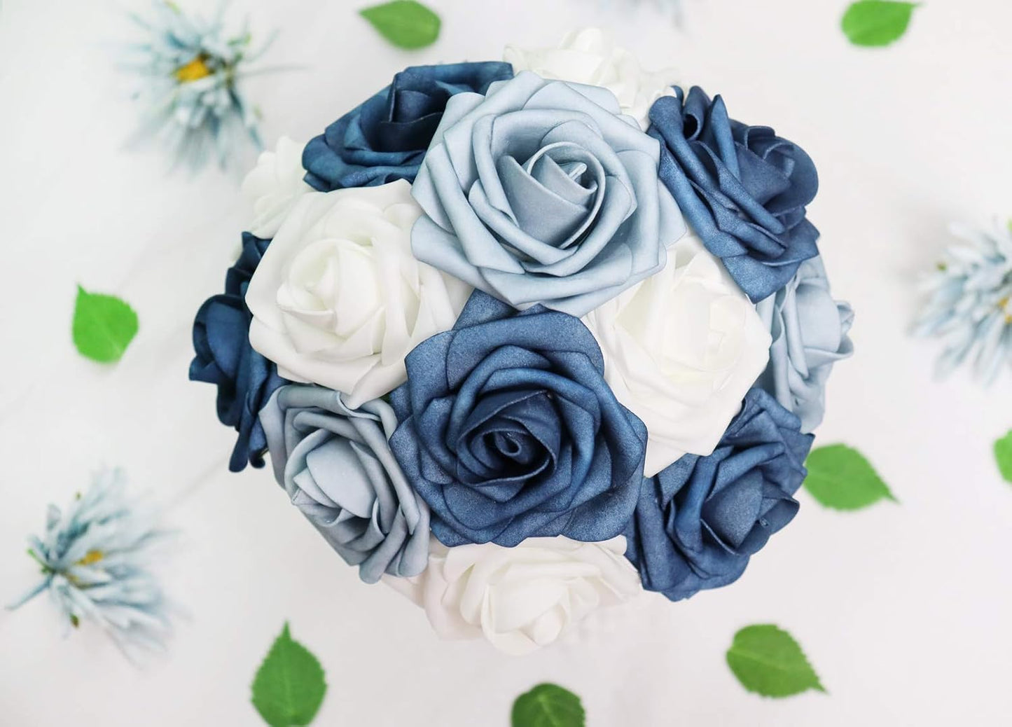 Artificial Flowers 25PCS Real Looking Mixed Living Coral Fake Roses with Stem for DIY Wedding Bouquets Centerpieces Baby Shower Party Home Decorations