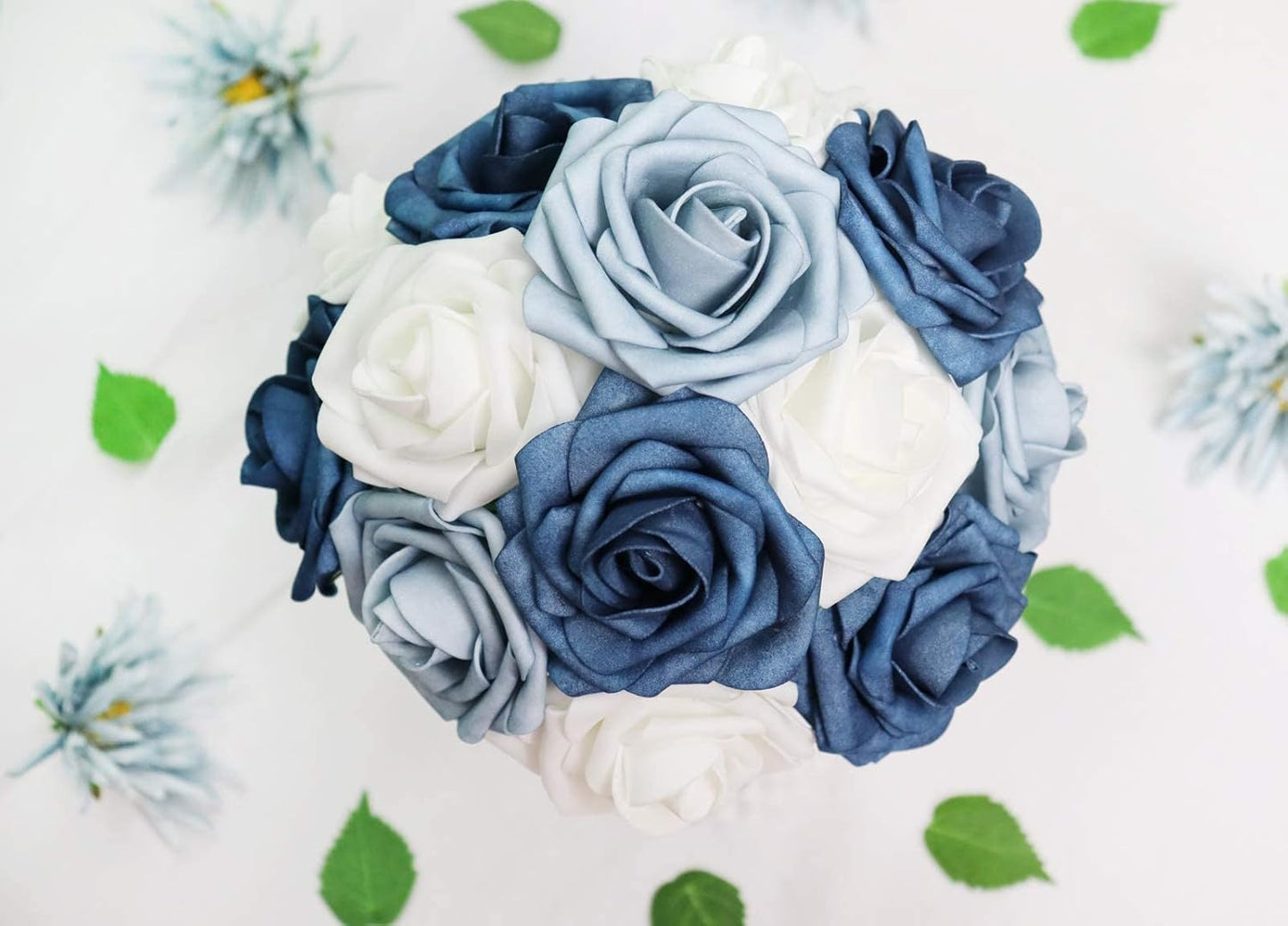 Artificial Flowers 25PCS Real Looking Mixed Living Coral Fake Roses with Stem for DIY Wedding Bouquets Centerpieces Baby Shower Party Home Decorations