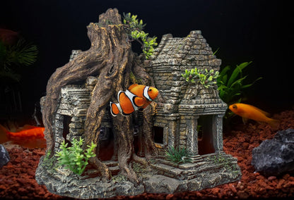 Fish Tank Decorations Aquarium Décor Resin Artificial Tree Trunk Root (E)