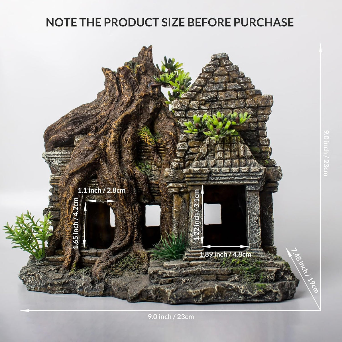 Fish Tank Decorations Aquarium Décor Resin Artificial Tree Trunk Root (E)