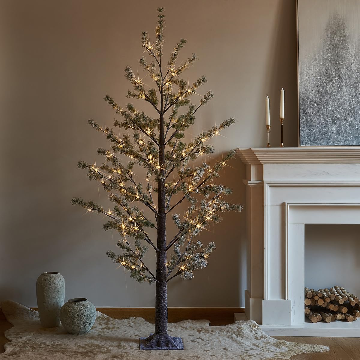 Lighted Birch Twig Tree with Fairy Lights 4FT 200 LED Lights for Indoor Outdoor Home Christmas Holiday Decoration