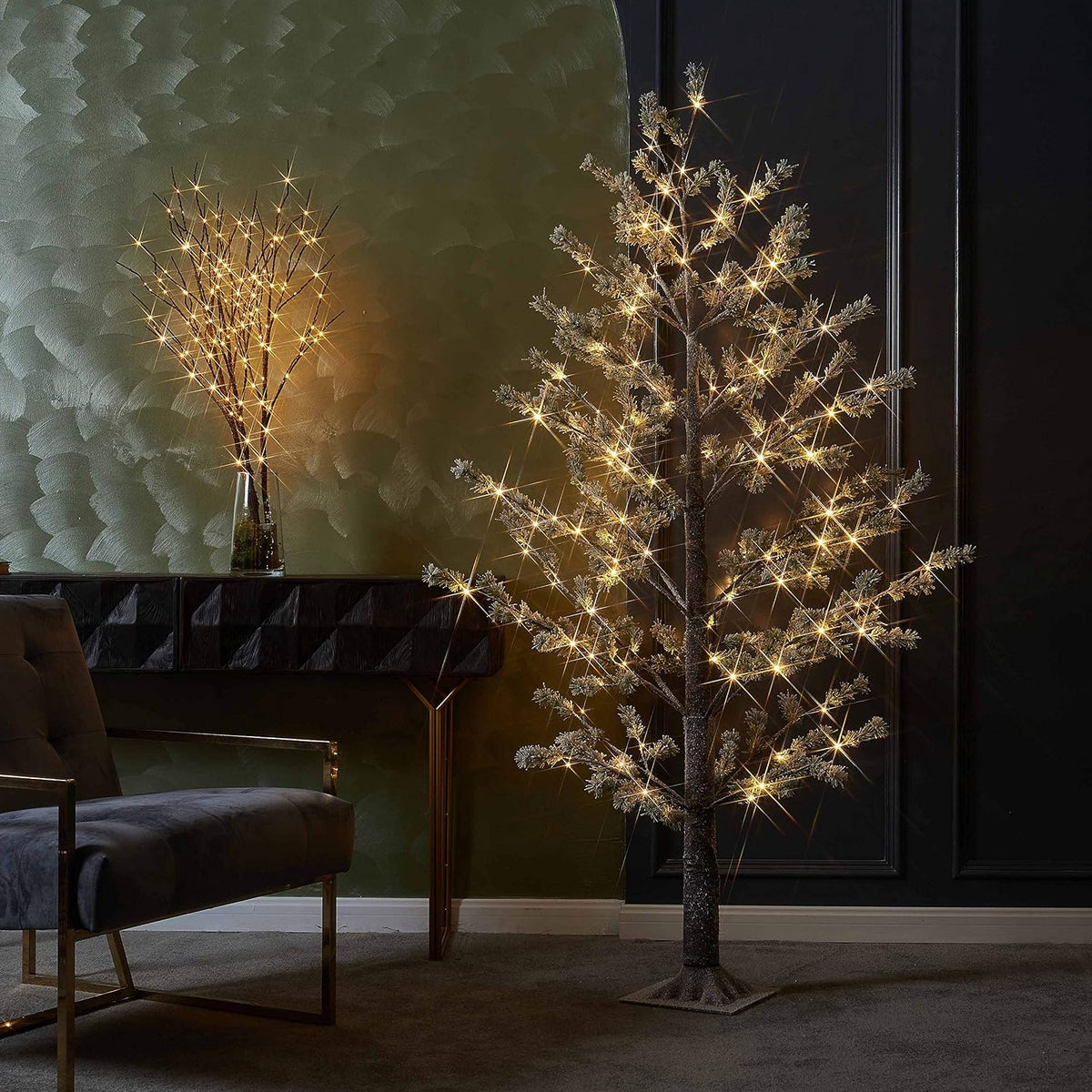 Lighted Birch Twig Tree with Fairy Lights 4FT 200 LED Lights for Indoor Outdoor Home Christmas Holiday Decoration