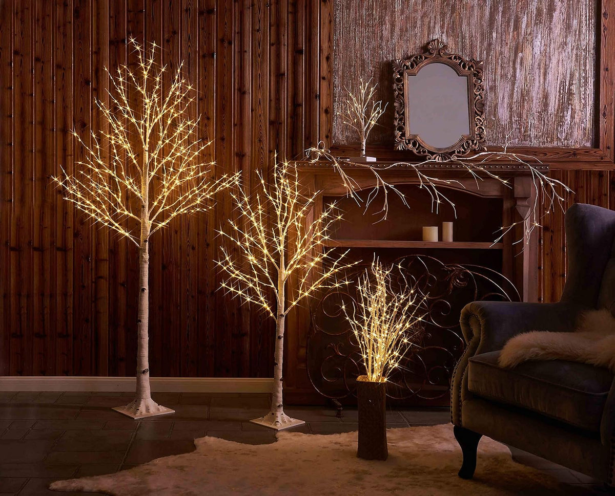 Lighted Birch Twig Tree with Fairy Lights 4FT 200 LED Lights for Indoor Outdoor Home Christmas Holiday Decoration