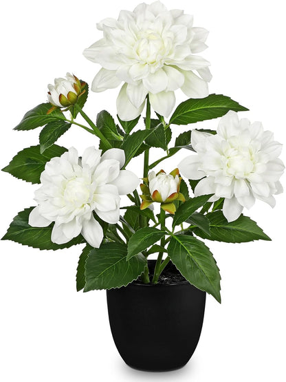 Artificial Flowers 18.5" Tall with Silk Wisteria Pink Flower Arrangement and Realistic Wood Fake Bonsai Tree Plants Faux Plants for Spring Home Bedroom Office Bathroom Coffee Table Centerpiece Decor